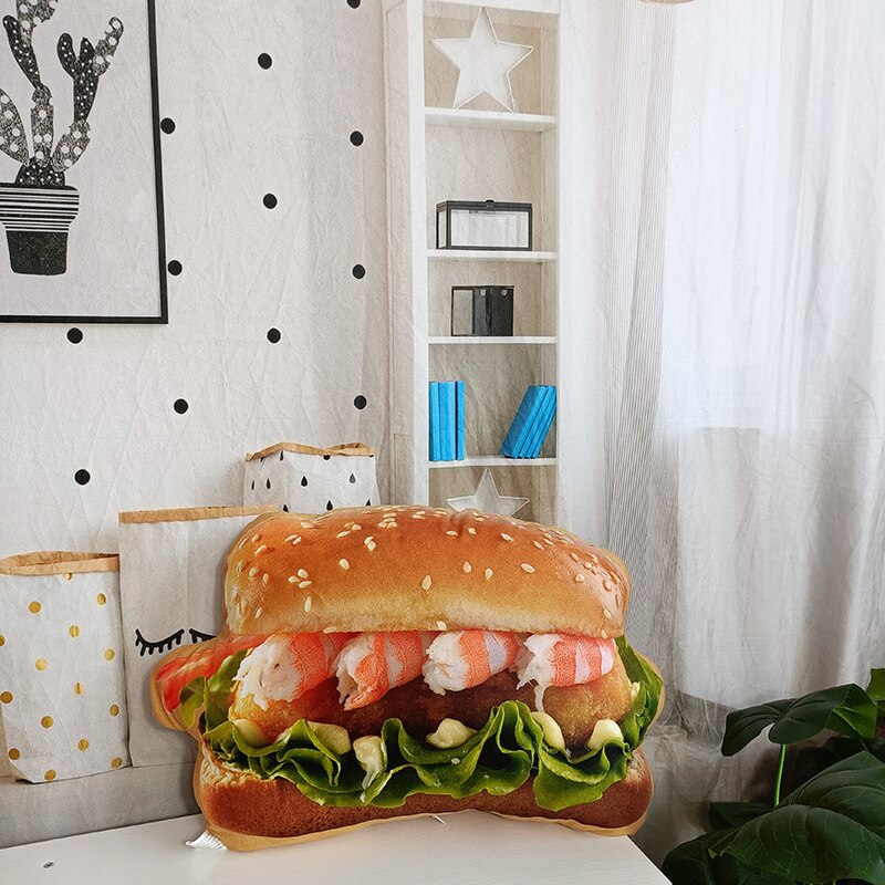 Hamburger-Kissen einzeln oder im Set mit Decke