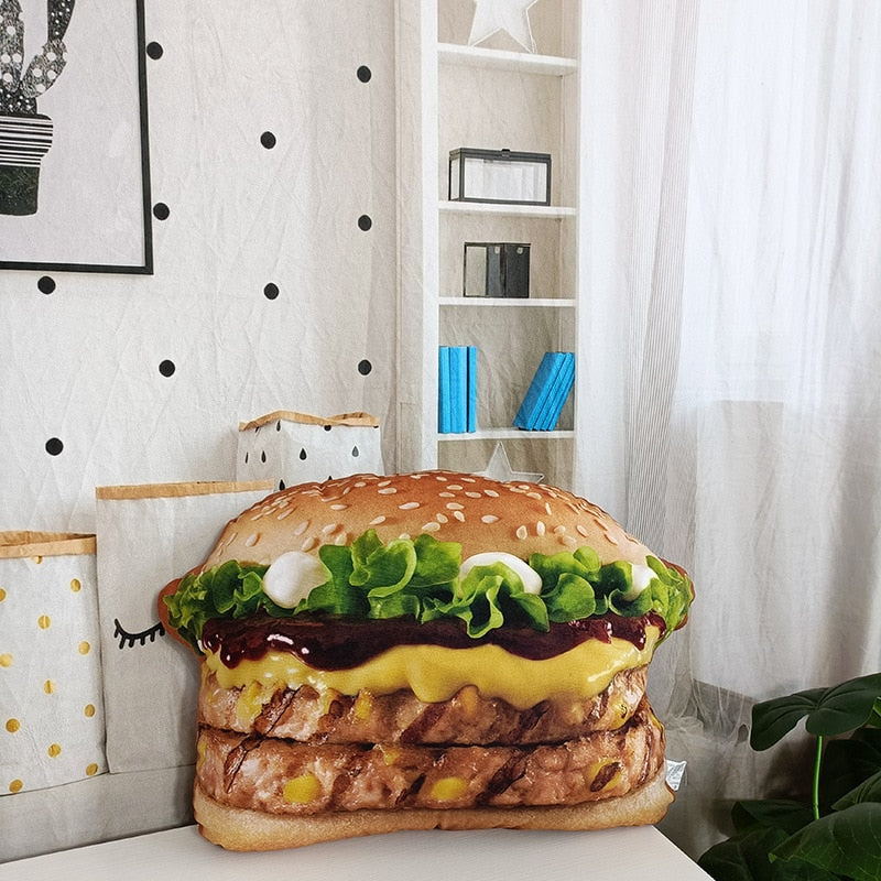 Hamburger-Kissen einzeln oder im Set mit Decke