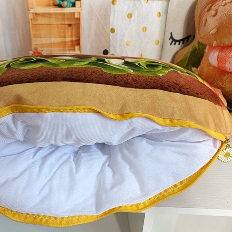 Hamburger-Kissen einzeln oder im Set mit Decke