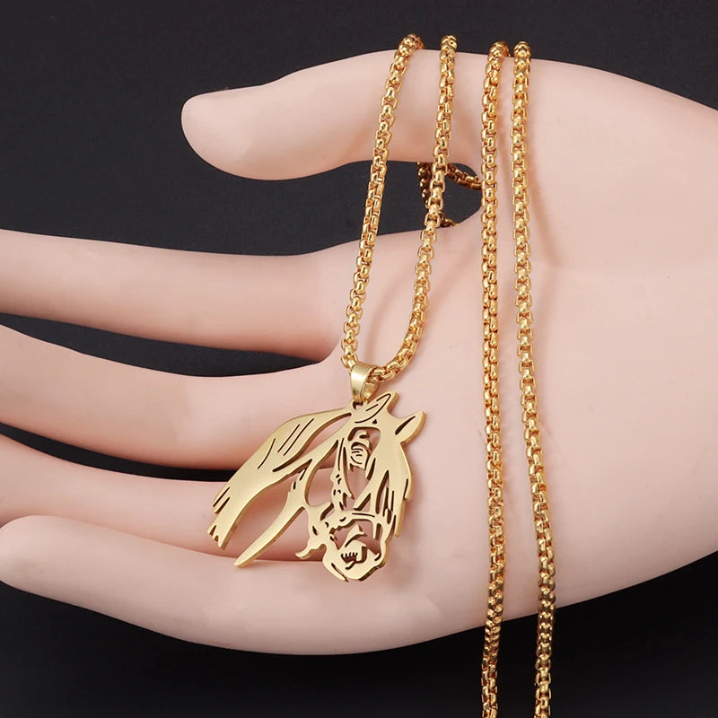 Elegante Halskette mit filigranem Pferdekopfanhänger