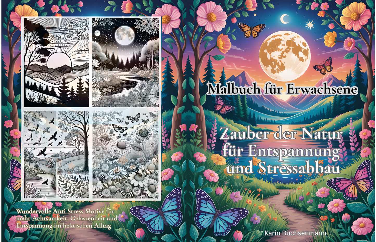 Zauber der Natur für Entspannung und Stressabbau - Malbuch für Erwachsene