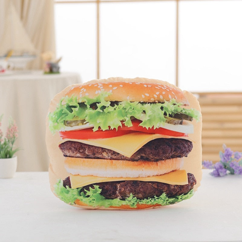 Kissen im Pizza, Keks, Hamburger, Brötchen oder Hotdog Design