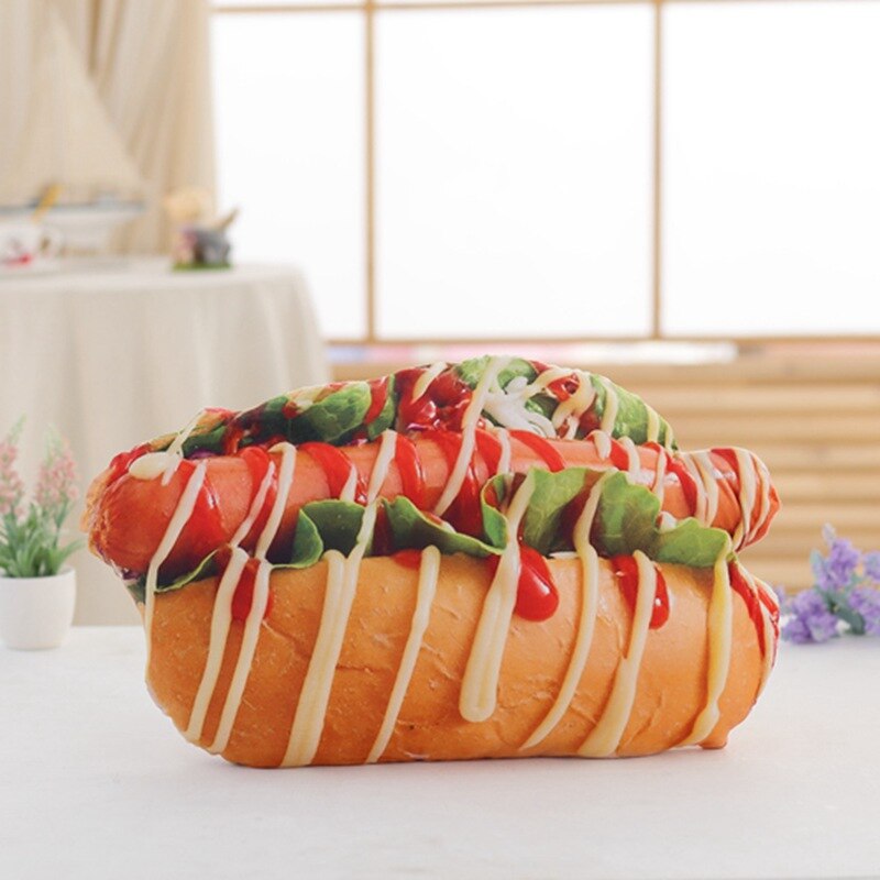 Kissen im Pizza, Keks, Hamburger, Brötchen oder Hotdog Design