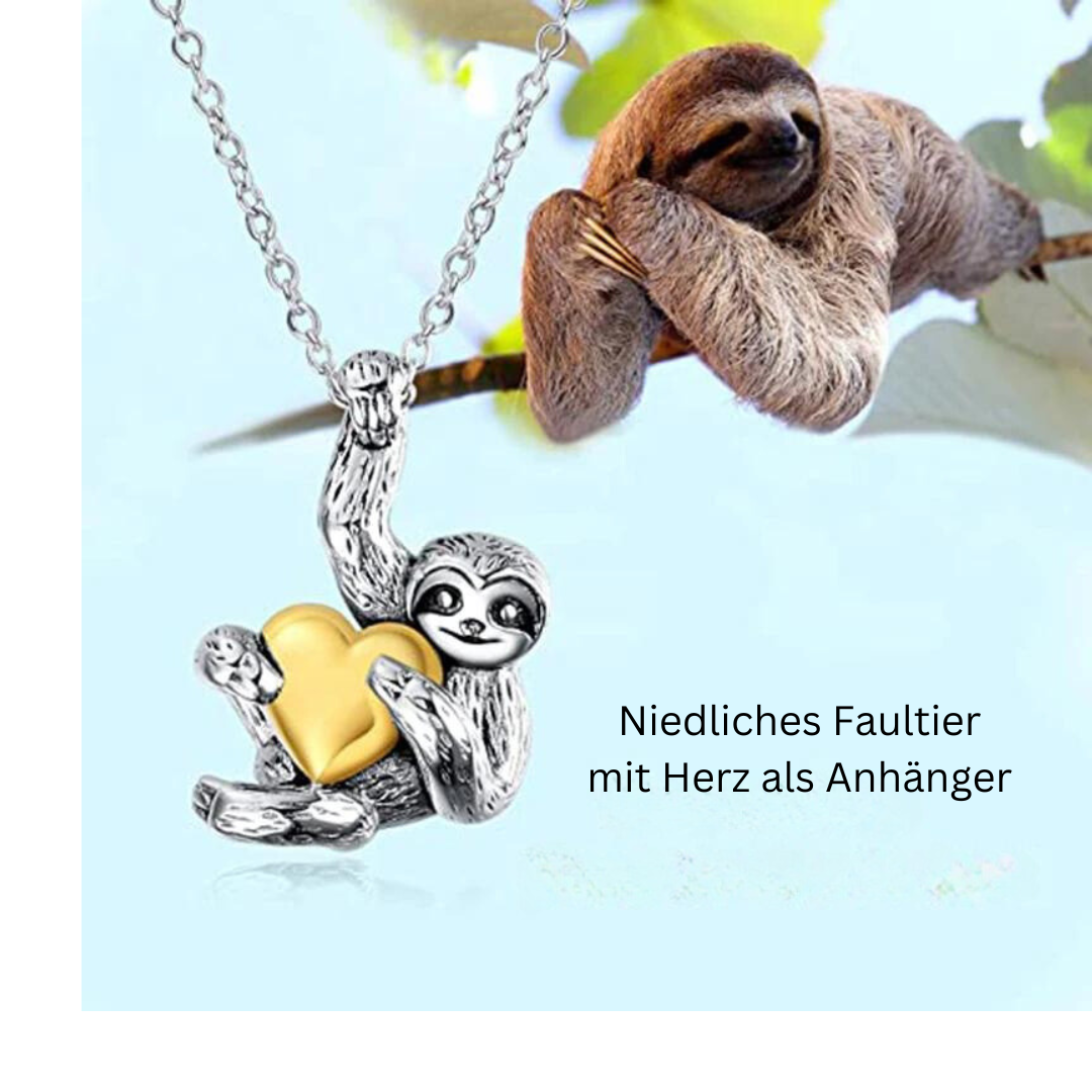 Faultieranhänger als Halskette oder Ohrringe - niedlich und verspielt